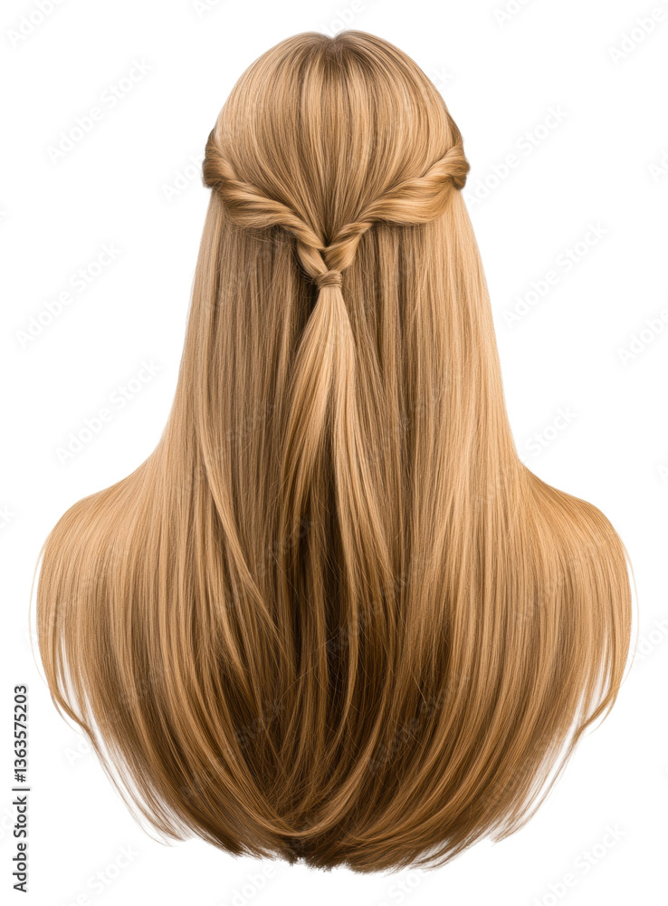 Naklejka premium Elegant hairstyle tutorial video guide bright setting isolated on transparent background