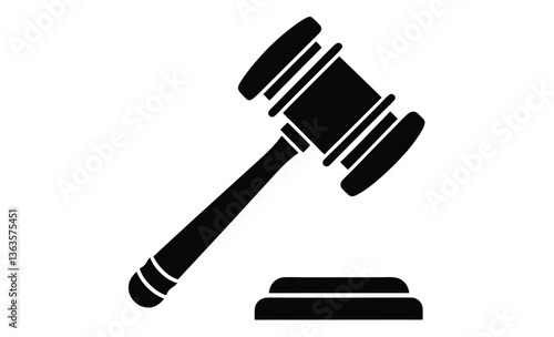 Gavel vector logo icon silhouette, Gavel vector silhouette illustration logo 