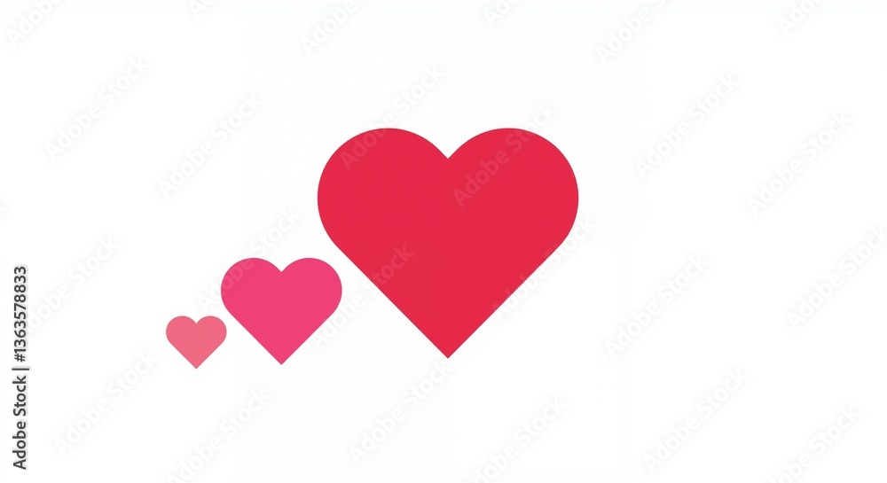 Three colorful hearts representing love and charity on a clean white background, conveying warmth and compassion in alignment with charitable themes Three colorful hearts representing love and charity on a clean white background, conveying warmth and compassion in alignment with charitable themes