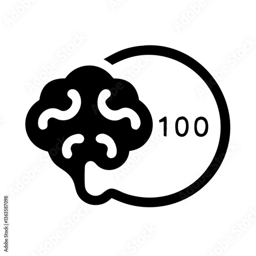 Ícono de Cerebro con Código Binario Vectorial