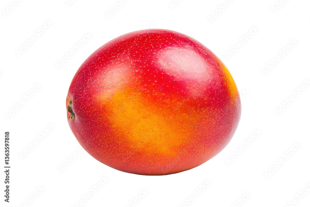 Fototapeta premium Vibrant ripe mango on black background highlighting smooth texture, cut out