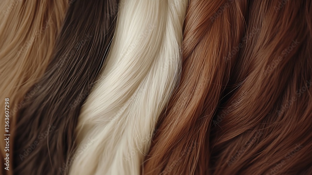 Fototapeta premium Colorful hair strands close-up