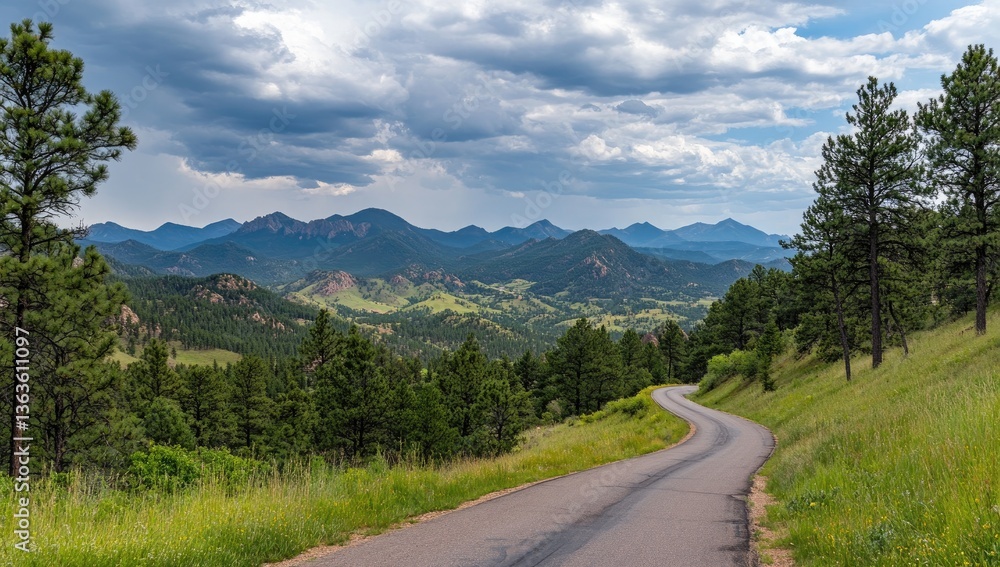 Fototapeta premium Winding road through mountain landscape