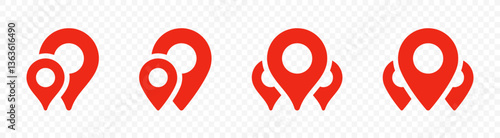 Location pin icon. Map place markers vector design