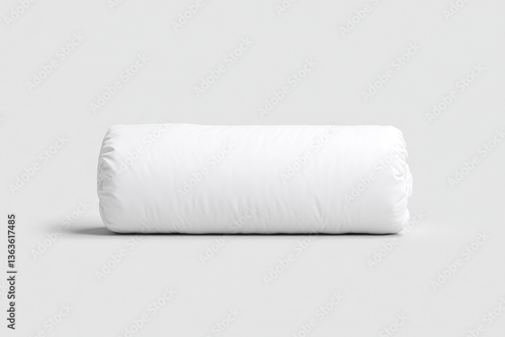 Cylindrical white pillow, simple and neutral Cylindrical white pillow, simple and neutral