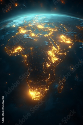 Wallpaper Mural Earth at Night, Africa Illuminated Torontodigital.ca