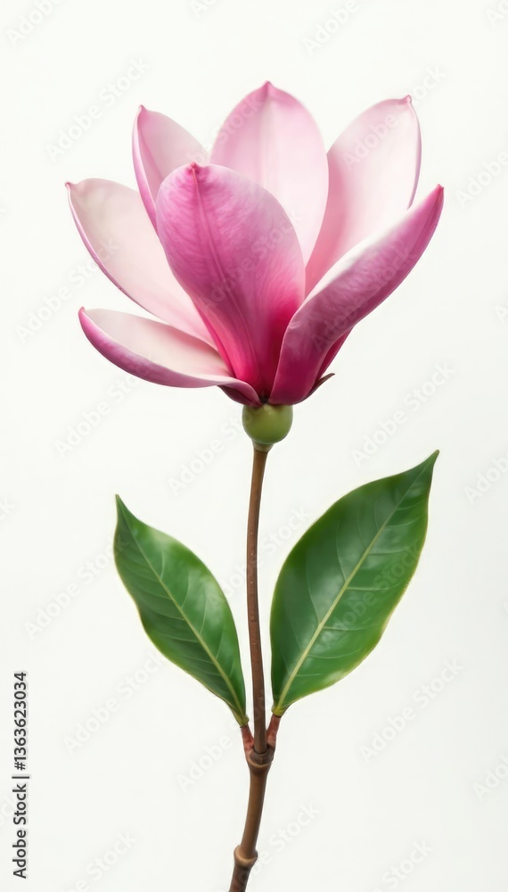 Single magnolia flower isolated on white background, bloom, flower, spring Single magnolia flower isolated on white background, bloom, flower, spring