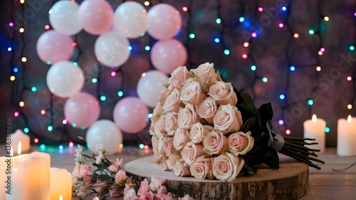 christmas decoration with candles and cones or flowers