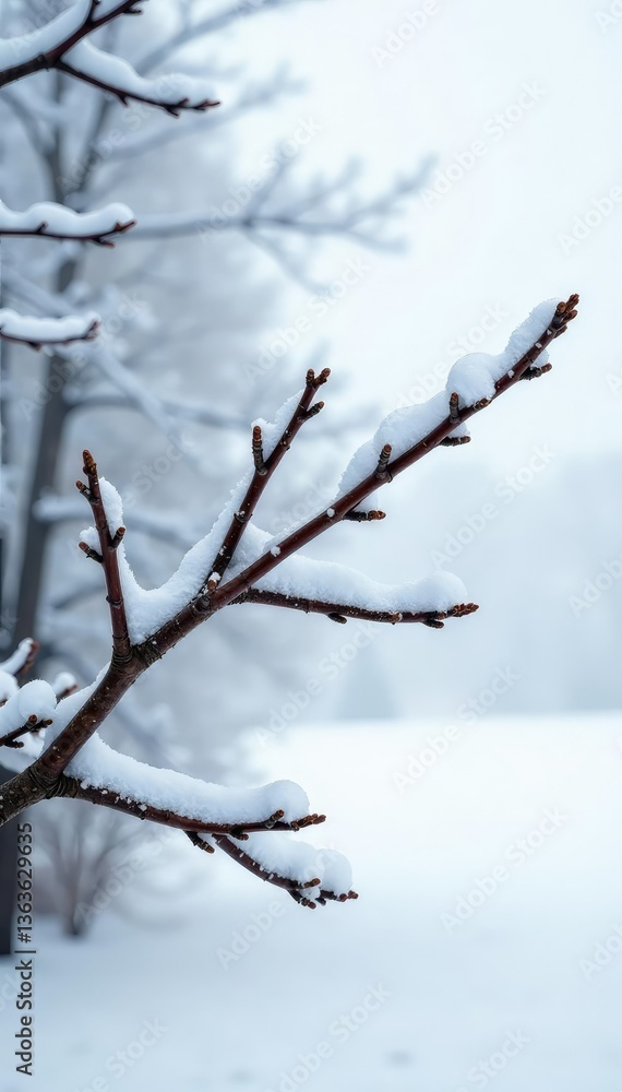 Snowy branches with bare twigs isolated on white, twig, forest, frost Snowy branches with bare twigs isolated on white, twig, forest, frost