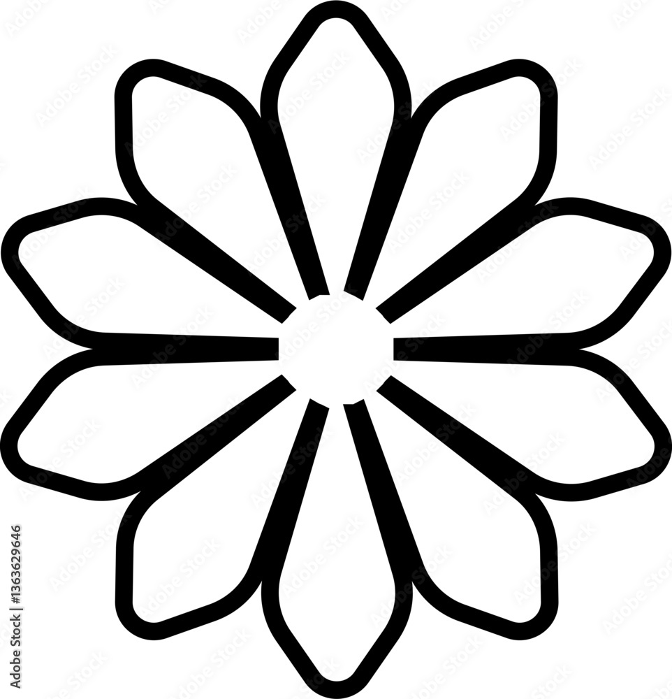 Floral silhouette outline minimalist hand drawn simple basic element Floral silhouette outline minimalist hand drawn simple basic element