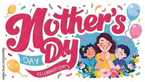 Illustration of happy celebration for mother's day