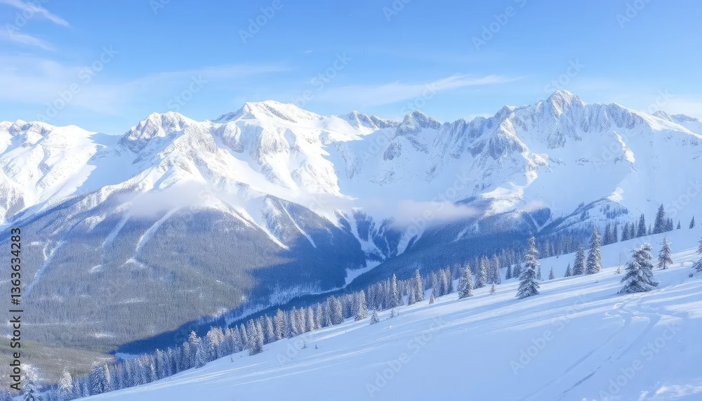 Snowy mountain range panorama (3) Snowy mountain range panorama (3)