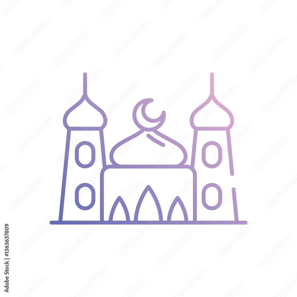 Mosque vector icon stock illustration Mosque vector icon stock illustration