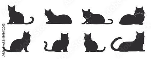 black silhouettes of cats