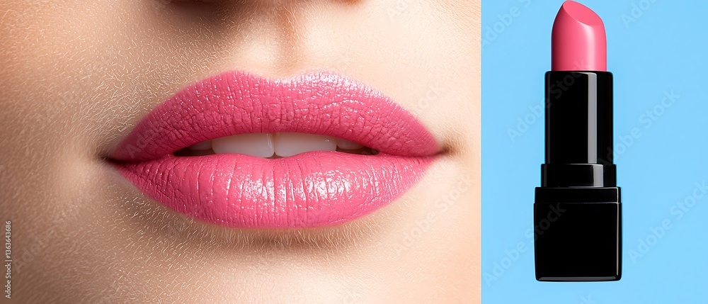 Obraz premium Lips and Lipstick Close-Up