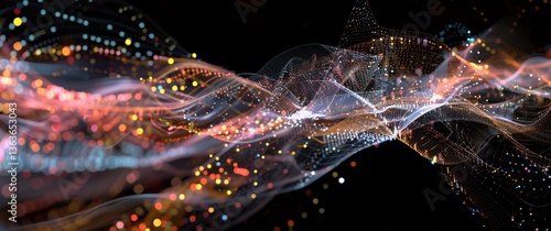Abstract financial data stream flows with matrix-style text barriers ensuring atomicity and consistency checks.