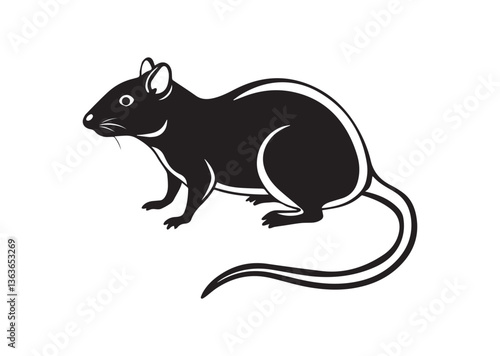 Rat silhouette vector