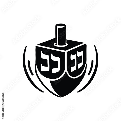 Spinning Dreidel Silhouette photo