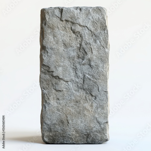 Minimalist Stele: Clean Stone on White Backdrop