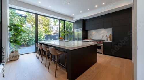 Wallpaper Mural Modern kitchen interior with island Torontodigital.ca