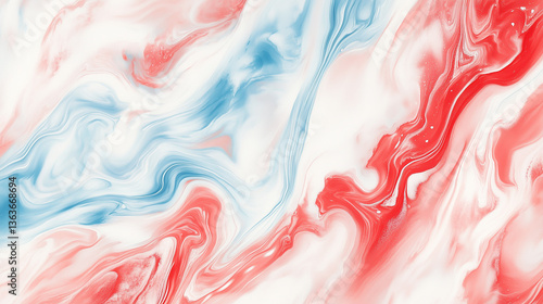 Acrylic paint texture swirling and mixing in a marble pattern
