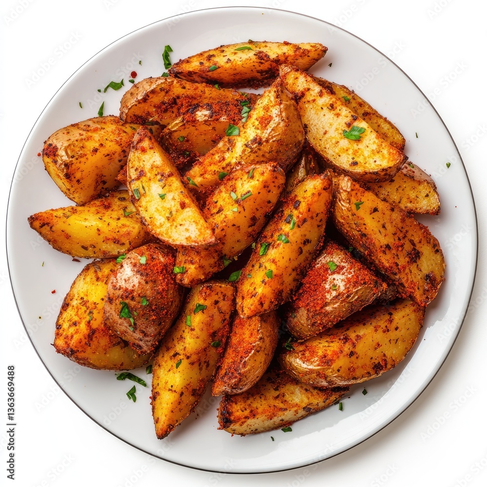 Crispy, seasoned potato wedges Crispy, seasoned potato wedges