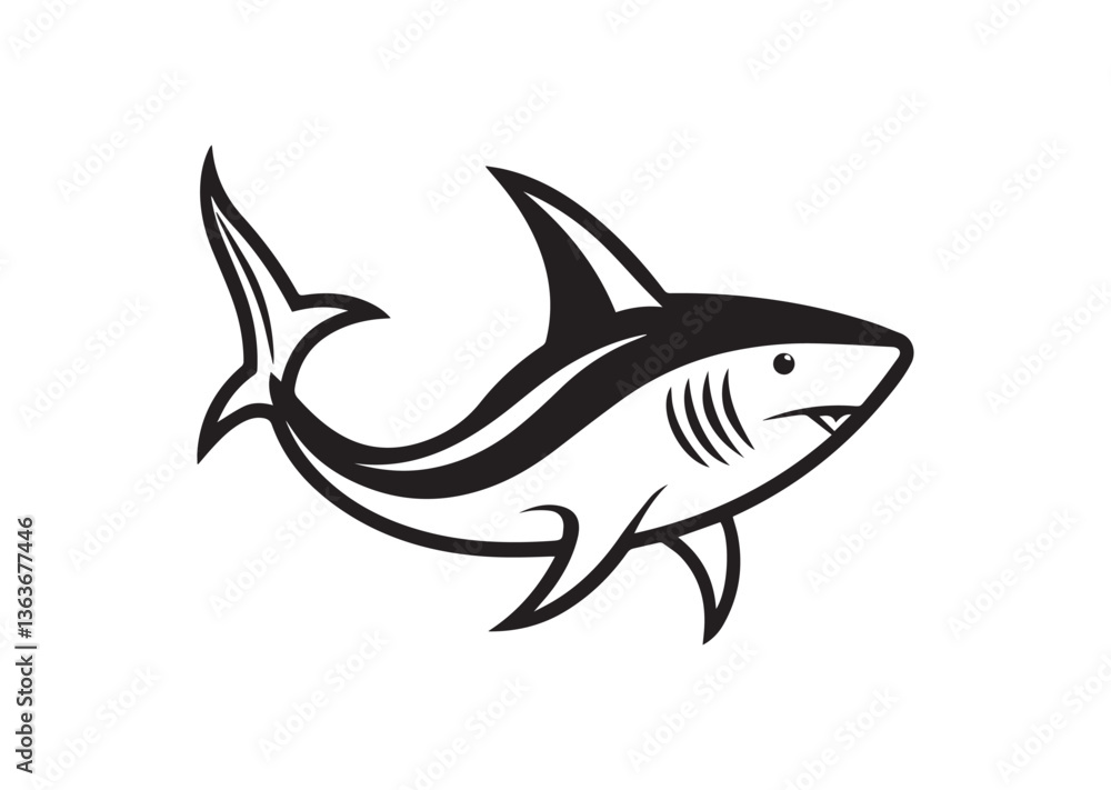 Obraz premium Shark silhouette vector