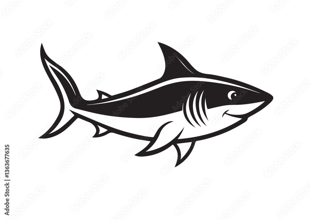 Naklejka premium Shark silhouette vector