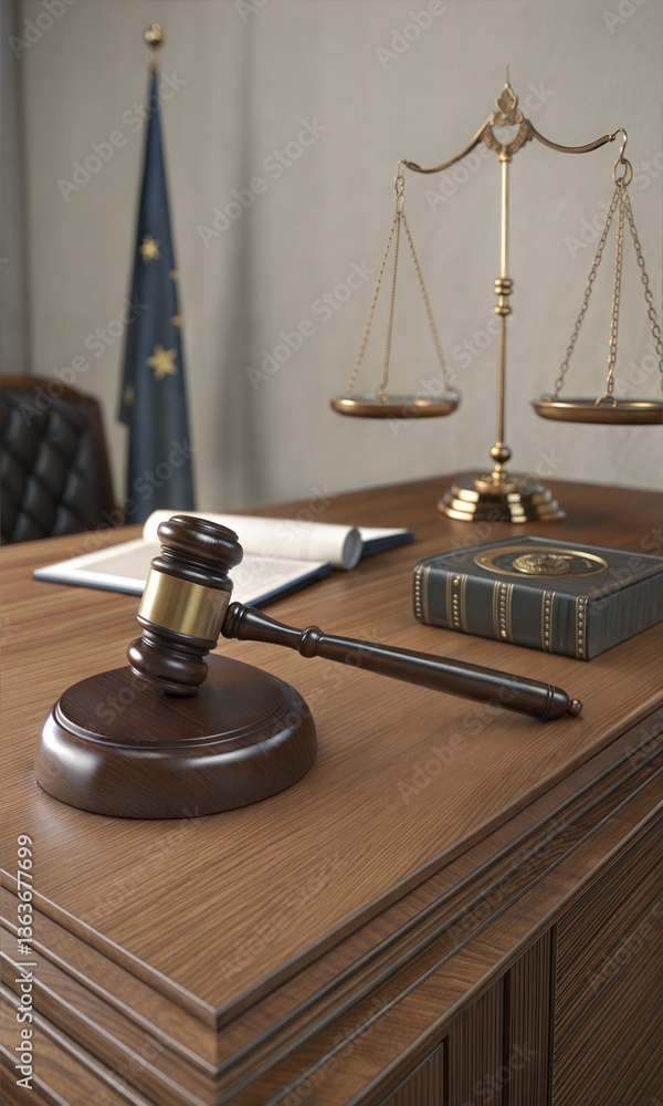 Judge's gavel on a wooden desk. Law and justice concept. (Law) Judge's gavel on a wooden desk. Law and justice concept. (Law)