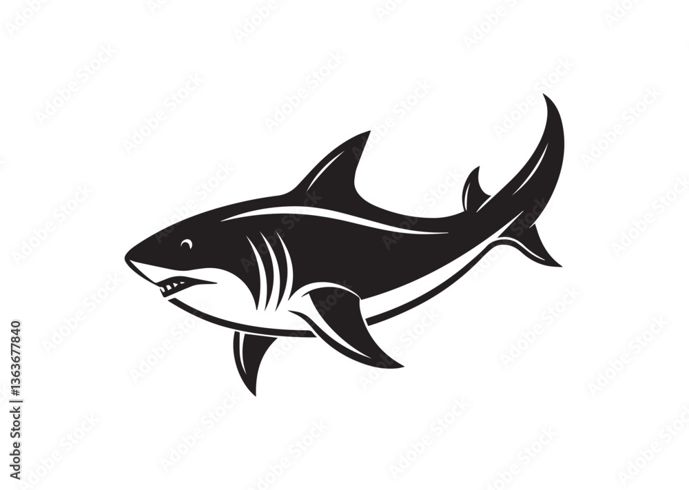 Obraz premium Shark silhouette vector