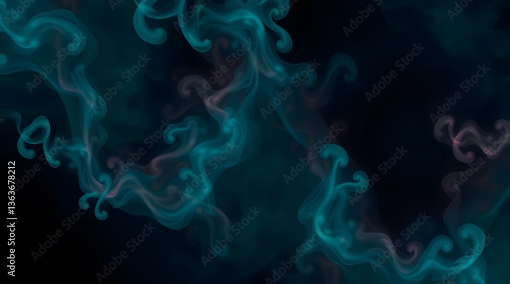 Abstract image of teal and pink smoke swirling against a dark background, creating a fluid, artistic effect. Abstract image of teal and pink smoke swirling against a dark background, creating a fluid, artistic effect.