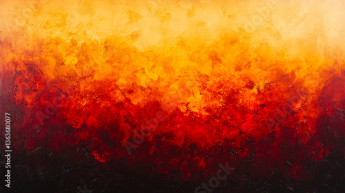 Obraz na płótnie sunset-inspired gradient merging amber to deep red with a fine grain texture w salonie