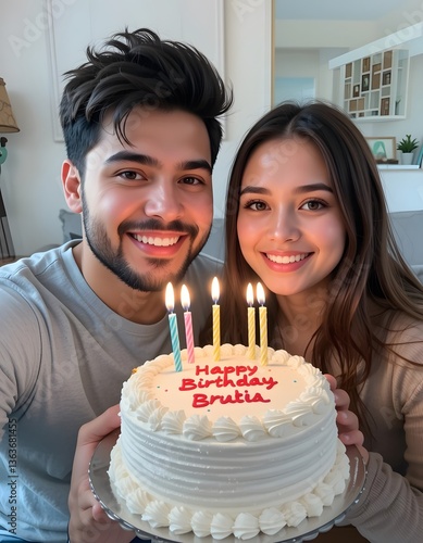 lovers celebrating birthday 