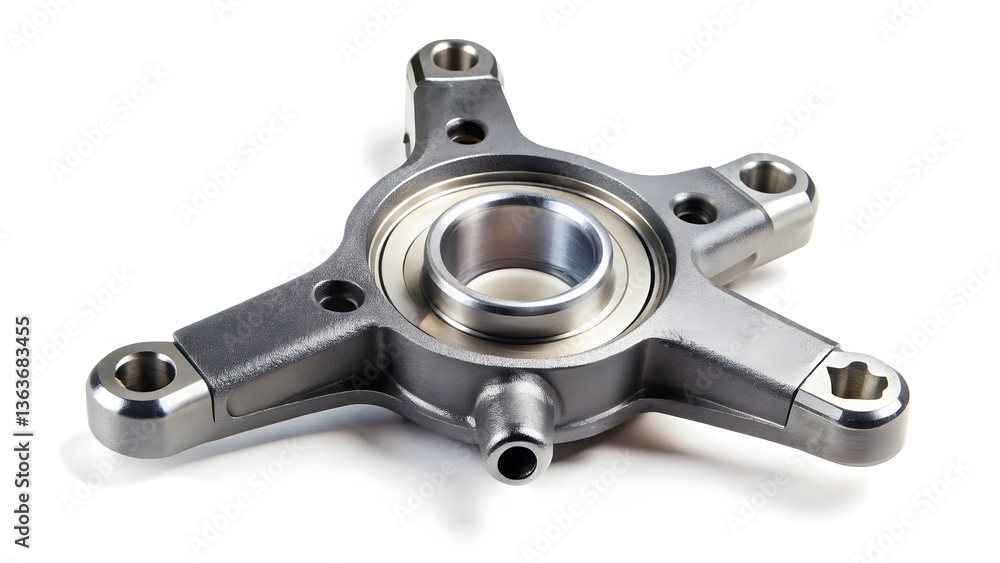 Precision-machined metal component with bearing Precision-machined metal component with bearing