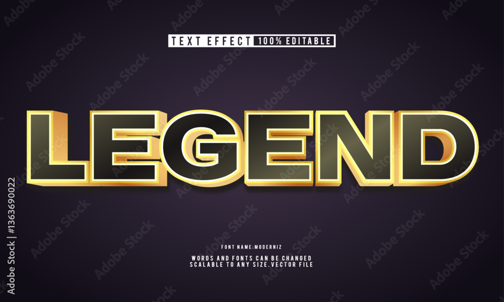 Obraz premium Elegant legend luxury text effect, fully editable.