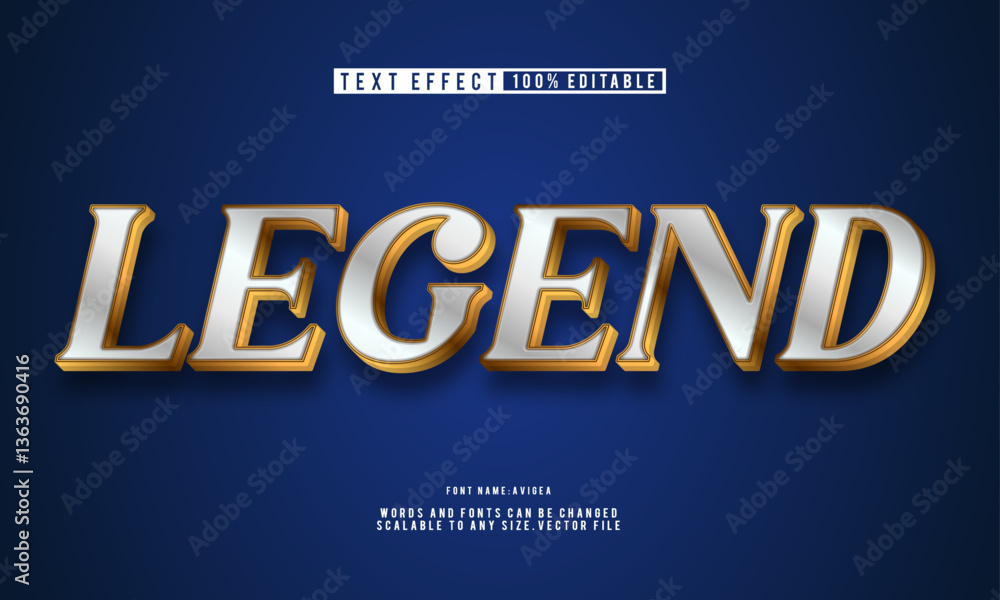 Obraz premium Elegant legend luxury text effect, fully editable.