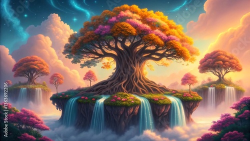 Enchanted Tree of Life in a Fantasy Dreamscape