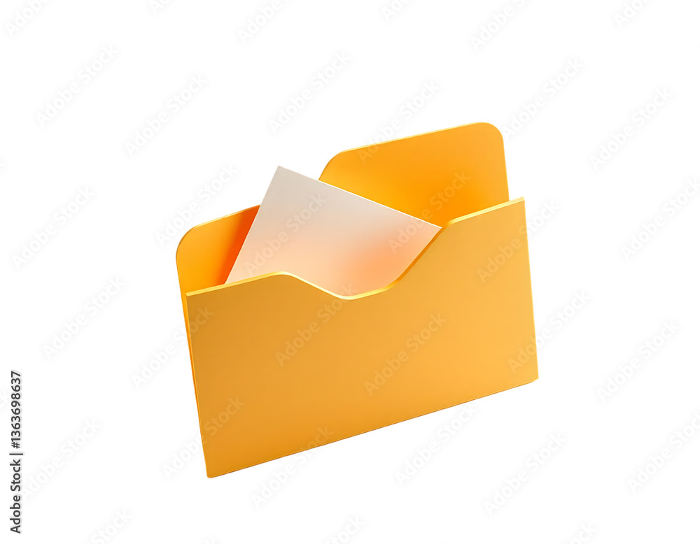 Yellow Folder with Papers Yellow Folder with Papers