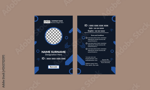 Modern ID Badge Design. Classic Layout Display for Promotional Campaign.
