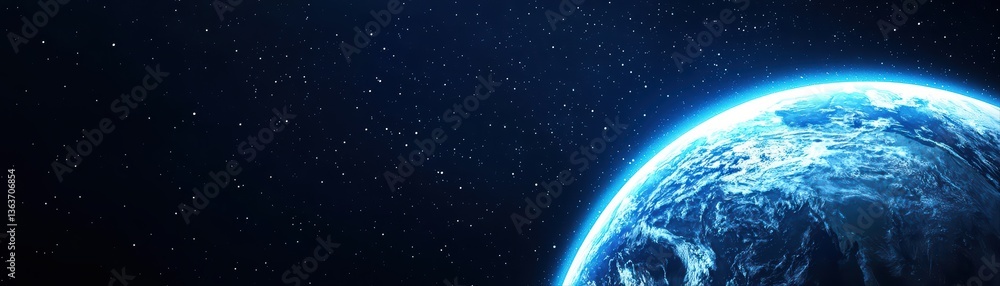 Stunning view of earth from space at night sky Stunning view of earth from space at night sky
