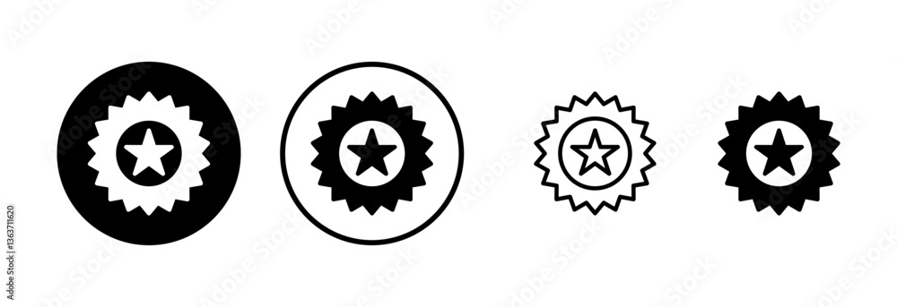Obraz premium Badge icon logo design. Awards icon vector. Achieve sign and symbols. Stamp
