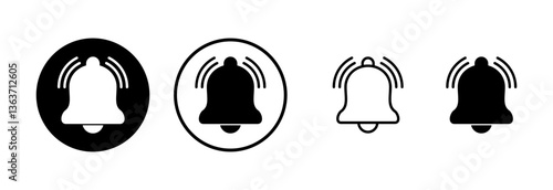 Bell icon logo design. Notification sign and symbol for web site design