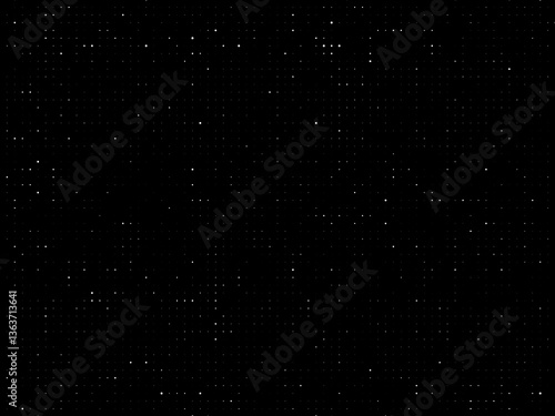 Subtle background of tiny white dots on a black grid.  Creates a textured, starry night effect. Simple, elegant design for various applications.