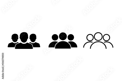 People icon, set of people, group icon, People group icon set team worker user. Employee people group icon team staff. Group of people or group of users. Persons symbol. Vector.