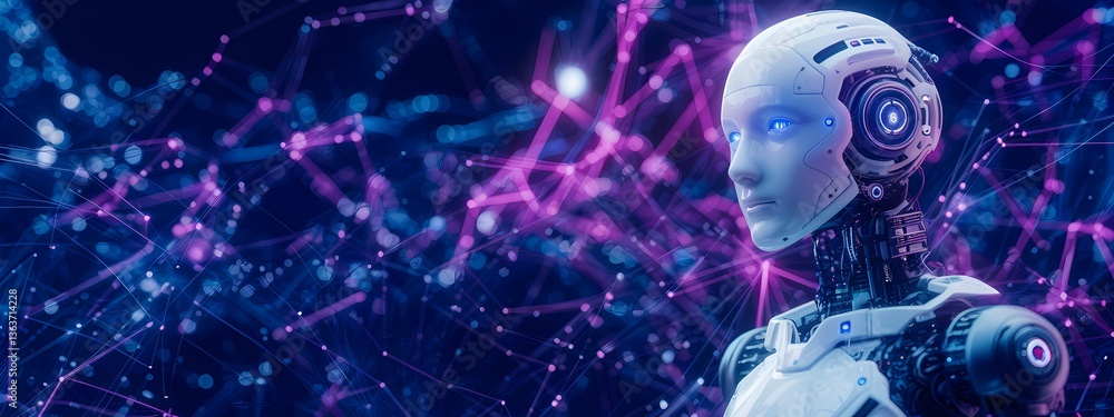 3D humanoid AI robot metaverse cyberspace digital world background revolution artificial intelligence automated digital technology industry 4.0, humanoid concept Neural Connections Cybernetic Networks 3D humanoid AI robot metaverse cyberspace digital world background revolution artificial intelligence automated digital technology industry 4.0, humanoid concept Neural Connections Cybernetic Networks