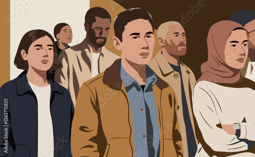 diverse community logo, inclusive design, multicultural illustration, unity logo, diversity and inclusion, people together