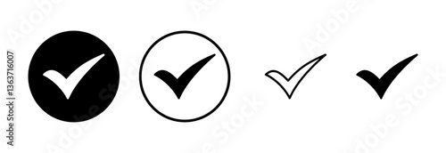 Check mark icon logo design. Tick mark sign and symbol