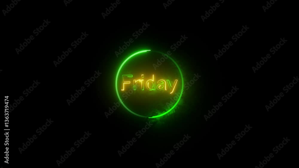 abstract neon Friday icon animation text abstract neon Friday icon animation text