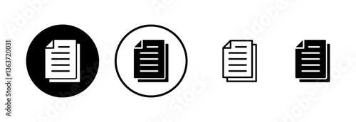 Document icon logo design. Paper sign and symbol. File Icon