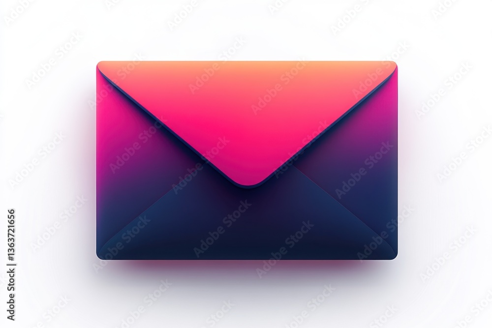Colorful gradient envelope on white background Colorful gradient envelope on white background